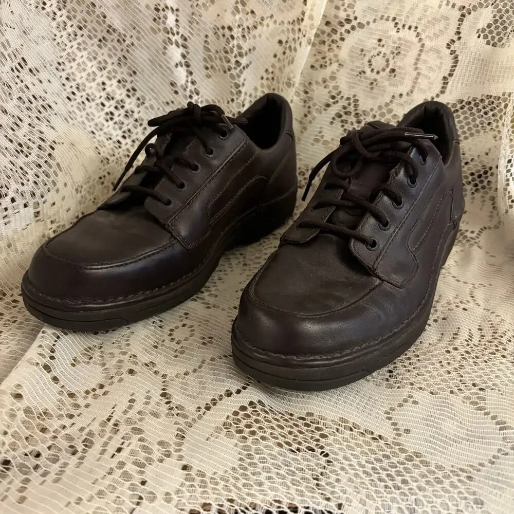 Rockport Men's US 10.5 W Dark Brown Leather Casual Walking Oxfords Shoes